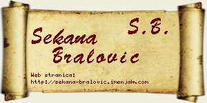 Sekana Bralović vizit kartica